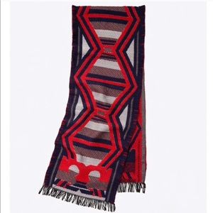 Tory Burch Striped Maverick Oblong Scarf